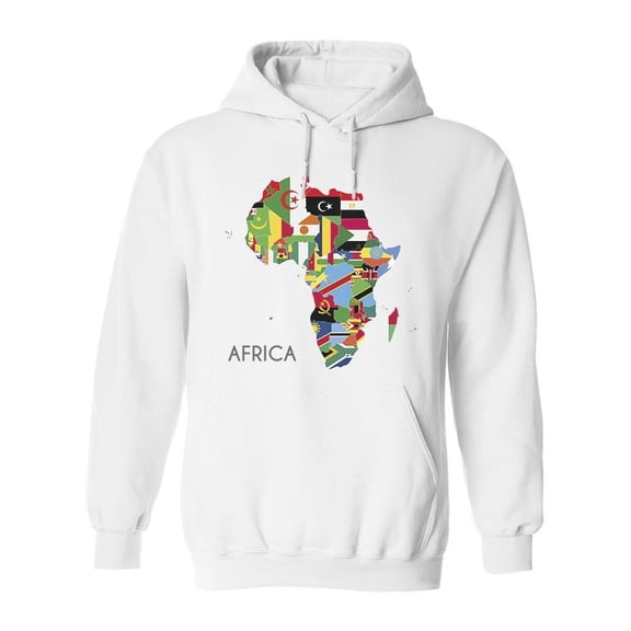 Colorful Political African Map Hoodie Men -Image by Shutterstock, Male Small