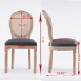 thumbnail image 2 of French Country Dining Chairs Set of 2, Farmhouse Fabric Chairs with Round Back, Rattan Dining Chair, Oval Side Chairs for Dining Room/Living Room/Kitchen/Restaurant, Gray, 2 of 8