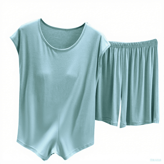 Ihph7 Sleepwear with Built in Bra Womens Pajama Sets Shorts Pajamas with Built in Bra Lightweight Summer Pajamas Matching Lounge Sets for Women Short Sleeve Pajama Set for Women A L