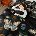thumbnail image 4 of Homewish Flying Butterflies 7 Pieces Bedding Comforter Set for Teens Female Men,Chic Flowers Full Bedding Set Lightweight,Abstract Gradient Ombre Fitted Sheet Flat Sheet,Breathable Home Decor, 4 of 8