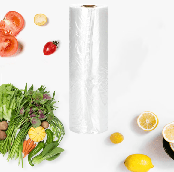 Clear Produce Bags on a Roll – 10" x 15", 4 Rolls, Bulk Pack