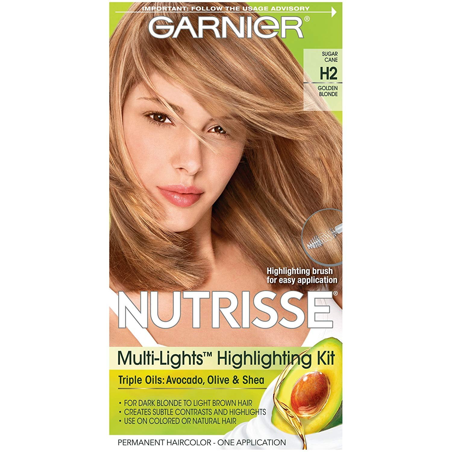Garnier Nutrisse Nourishing Hair Color Creme, H2 Golden Blonde (Packaging  May Vary) 