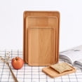 thumbnail image 2 of Angmile Rectangular Wood Breakfast Fruit Plate Wood Trays for Crafts Rustic for Breakfast,Drinks,Snack for Coffee Table Home Decorative, 2 of 6