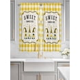 thumbnail image 4 of Bedroom Curtains 63 Inches length, Summer Gnomes Window Treatment Curtain Drapes, Yellow Plaid Sweet Bee Spring Floral Rod Pocket Curtain Panels for Living Room Kitchen, 42"x63", 2 Panels, 4 of 7
