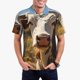 thumbnail image 1 of Fotbe Countryside Flower Cow Camiseta Polo de Golf para Hombre con Estampado – Camisa Deportiva Transpirable con Cuello Abotonado-3X-Large, 1 of 6