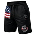 thumbnail image 4 of Rove Studio Men’s Patriotic USA Flag Print Shorts, Lightweight Breathable Athletic Gym Shorts with Side Pockets Black L, 4 of 4