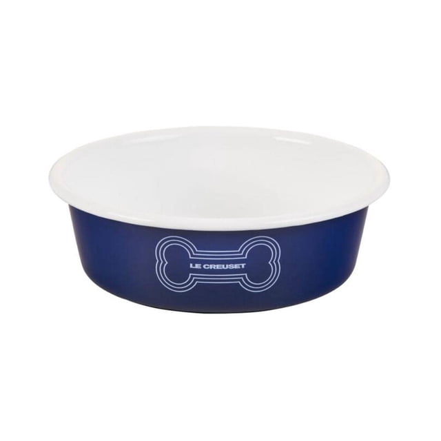 Cuenco para perros Le Creuset esmaltado sobre acero, tamaño grande, 1,4 L, azul oscuro
