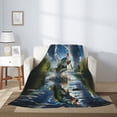 thumbnail image 2 of Gaeub Largemouth Bass Jumping Out of The Water Print Flannel Throw Blanket, Home Fleece Throw Blanket for Couch or Bed,Decorative Blankets,Lightweight Fuzzy Flannel Blanket-60"x50", 2 of 6