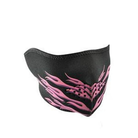 NEOPRENE 1/2 FACE MASK, PINK FLAMES
