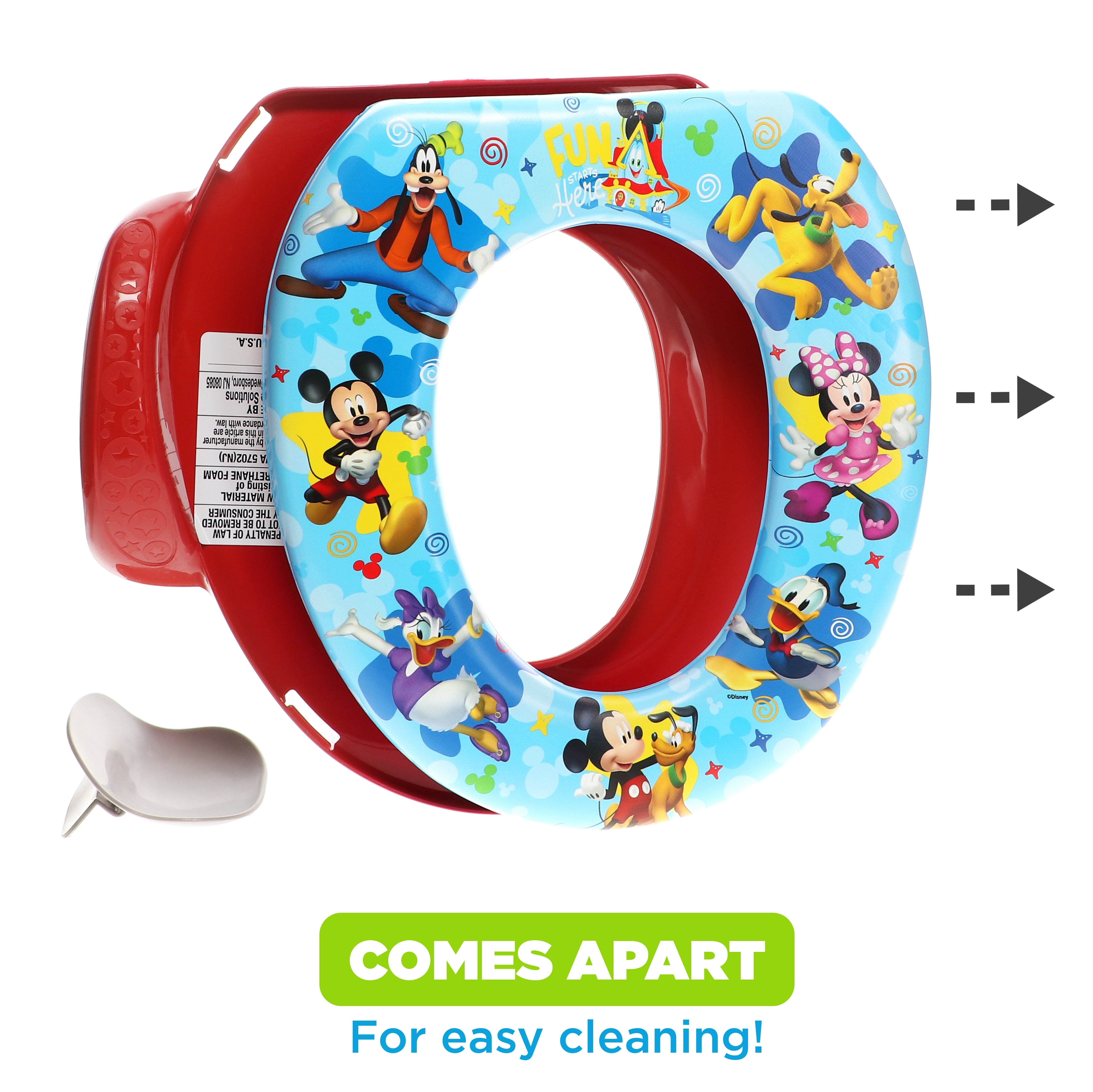 Disney Mickey Mouse "Fun Times" Soft Potty Seat with Potty Hook, Gender Neutral