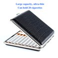 thumbnail image 3 of YMWALK Cigarette Case,Leather Cigarette Case Holder Metal Frame Can Holds 20Pcs Cigarettes(Black), 3 of 7