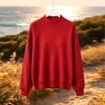 thumbnail image 6 of Falkdiz Long Sleeve Shirts for Girls Waffle Loose Tops Winter Casual Outdoor Crew Neck Girls Pullover Solid Color , Red , Size: 5-6 Years, 6 of 6