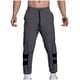 thumbnail image 2 of Pantalones largos de moda para hombre, casuales, de color sólido, con cintura elástica y bolsillos, con pernera ajustada, pantalones largos de poliéster y algodón para hombre., 2 of 7