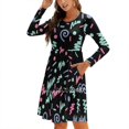 thumbnail image 1 of Robe Évasée Style Années 80 Minimaliste et Nœud Cœur Design Mode Grande Taille Robe Ample, 1 of 5