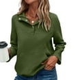 thumbnail image 2 of Yuhangmm Women Hoodies Long Sleeve Hoodless Sweatshirt Casual Crewneck Pullover Soft Comfortable Blouse Top for Everyday Style Green XL, 2 of 9