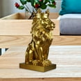 thumbnail image 3 of deevoka European Lion Head Statue Collection Animal Figurine Table Decor Sculpture Aureate, 3 of 8