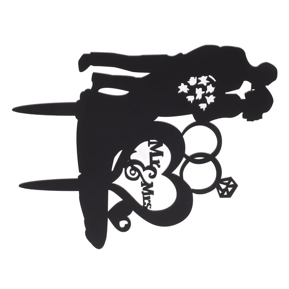 WORGEOUS Cake Toppers For Wedding Acrylic 1Set Romantic Elegant Wedding Cake Decoration