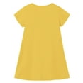 thumbnail image 5 of TQWQT Girls Dresses Summer Short Sleeve Girls Yellow Dress Size 10-12 Crewneck Skater Dress Cute Kids Tween Girls T-Shirt Dress Yellow 110, 5 of 6