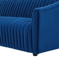 thumbnail image 6 of Tufted Loveseat Sofa, Blue Navy, Velvet, Modern Contemporary, Mid Century Living Hotel Lounge Cafe Lobby, 6 of 8