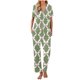 thumbnail image 1 of Sexy Pijama Conjunto para las Mujeres Impreso Bolsillo Pantalones de Manga Corta, Traje Suelto Casual para el Hogar Y el Salón, 1 of 1