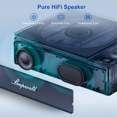 thumbnail image 3 of AMERTEER Lecteur Cd Portable Haut-Parleurs Bluetooth Sans Fil Radio FM Lecteur d'Album de Musique Machine Cd pour la Maison Répétiteur AB Anglais, 3 of 8