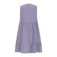 thumbnail image 6 of GEWSEY Summer Dress for Women Ruffle Cap Sleeve Pleated V Neck Dress Tiered Swing A Line Mini Dress (Purple, M), 6 of 6