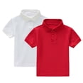thumbnail image 2 of Boys 2PC Lapel Polo Shirt Short Sleeved Round Neck Summer Casual Solid Color Shirt for Boys 1-12Y, 2 of 6