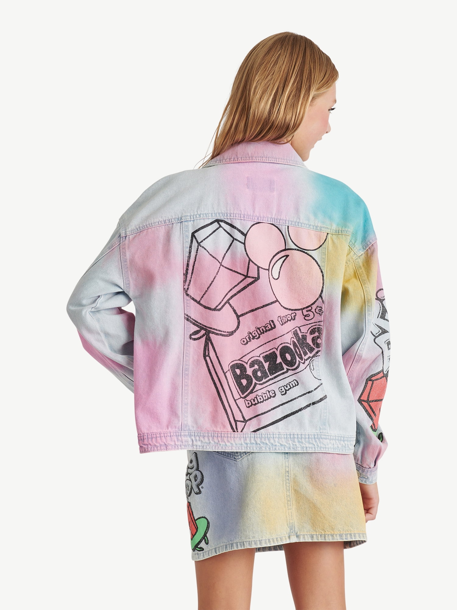 Justice Girls Ring Pop Bazooka Collab Denim Jacket, Sizes XS-XLP