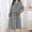 Gray, variant on IROINNID Women Thick Fleece Plaid Absorbent Bandage Hooded/Turn Down Bathrobe Robe Long Sleeve Flannel Soft Warm Cozy Home Homewear Casual Winter Belt Robe with Pockets (Blue,Free Size)