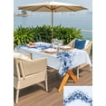 thumbnail image 4 of Blue Blooms Floral Outdoor Tablecloth - 54x80 Inch Rectangle Dining Table Cover, Spring Flowers Botanical Blue Ombre Waterproof Outdoor Table Cloth with Umbrella Hole & Zipper for Picnic/Patio/Party, 4 of 7