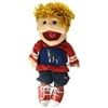 Sunny Toys 14" Yellow Haired Boy In Red/Blue Glove Puppet