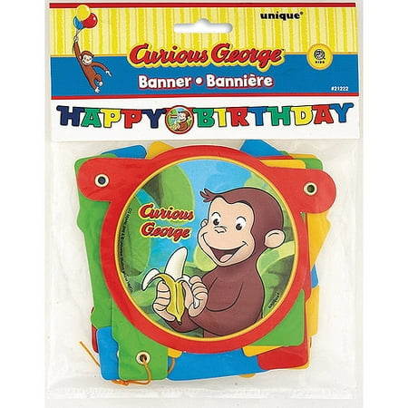4' Curious George Birthday Banner