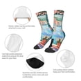 thumbnail image 3 of Naloa Coastal Cat By The Window Kids Socks Unisex Kids and Toddlers' Crew Socks, ,1 Pairs, 3 of 5