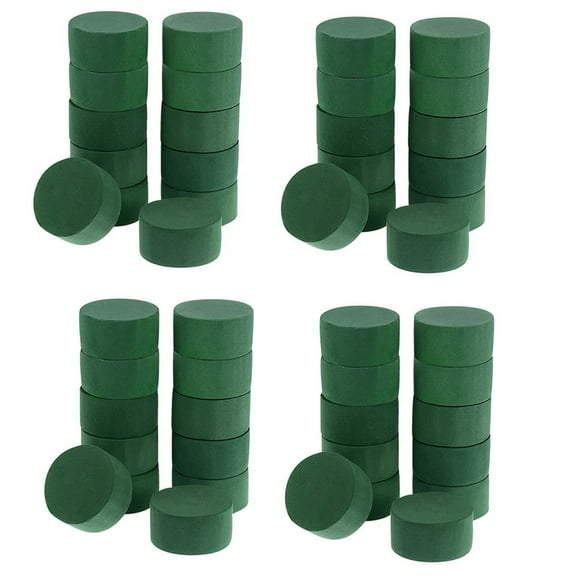 40Pcs Wedding Aisle DIY Craft Floral Arrangement Water-Absorbing Home Garden Green Flower Foam Fresh-Keeping Round Brick,40 x Wet Floral Foam Blocks,Green