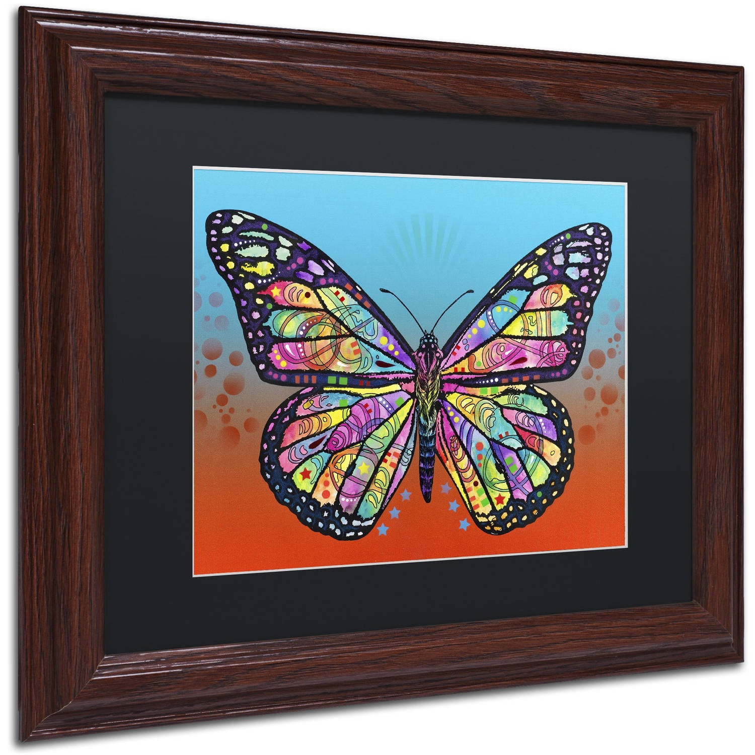 Trademark Fine Art 'Butterfly' Canvas Art by Dean Russo, Black Matte, Wood Frame