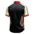 thumbnail image 3 of Mexico 2026 Soccer Cup Fan Jersey for Men, Button Down Short Sleeve Shirt with Winged Totem & Retro Print, Lightweight Breathable Stretch Athletic Top, 1 PC Black L, 3 of 5