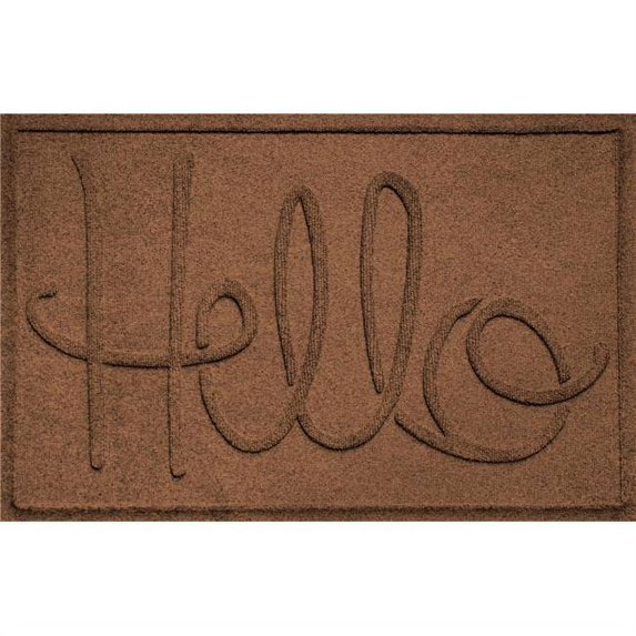 Aqua Shield 20647520023 2 x 3 ft. Simple Hello Doormat - Dark Brown
