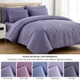 thumbnail image 5 of Chezmoi Collection Liam 7-Piece Dusty Purple Bed in a Bag Queen Comforter Set with Sheets Medallion Embossed Bedding Set, 5 of 9