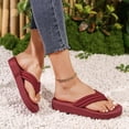 thumbnail image 6 of Hurxie Women's Platform Wedge Flip Flops Trendy Dressy Open Toe Thong Summer Casual Sandals Wine 40, 6 of 7