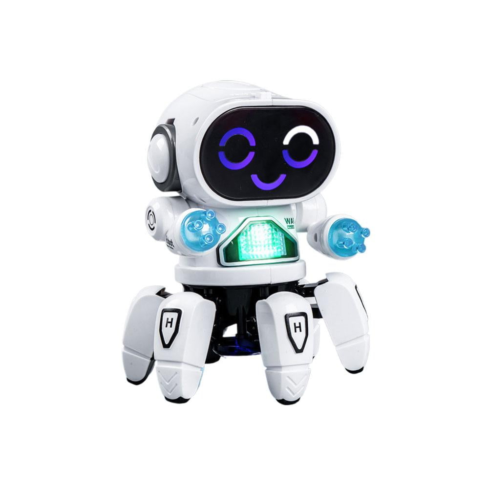 Interactive Walking Robot Toy for Toddlers Six-Claw Crawling Companion with Flashing Lights and Sound Effects Early Learning Sensory Play for Kids 18 Months and Up Multicolor