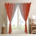 thumbnail image 3 of Orange and Grey Curtains Gradient Ombre 30%-50% Blackout Curtains, Wave Lines Dots Curtains & Drapes Aesthetic Geometry Window Treatments Modern Abstract Bedroom Curtains Bedroom Decoratives, 3 of 5