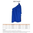 thumbnail image 4 of Estrela Blusa de verano sin mangas plisada con cordones y lazo en la parte superior de un solo hombro para mujer para uso diario azul oscuro XXL, 4 of 4