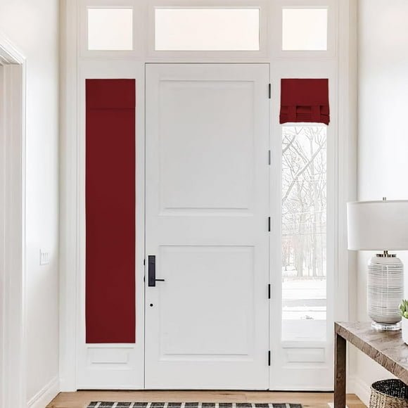 shiyou-Sidelight Curtains for Living Room French Door, Thermal Insulated Door Window Cover, Blackout Shades for Glass Patio Door, Christmas Home Decor for Door, 12 x 72 inch Long, Burgundy Red, 1 PC