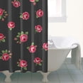 thumbnail image 4 of Daisy Pioneer Flower Blue Pattern Modern Waterproof Shower Curtain Set with 12 Hooks, Washable Decorative Bathroom Shower Curtain, 4 of 6
