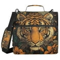 thumbnail image 2 of WOBOGO Wildflower Tiger Pattern Ring Binder Bag 1.5in Folder Organizer with Shoulder Strap for 13Inch Laptop and 500 Sheets of Paper, 2 of 8