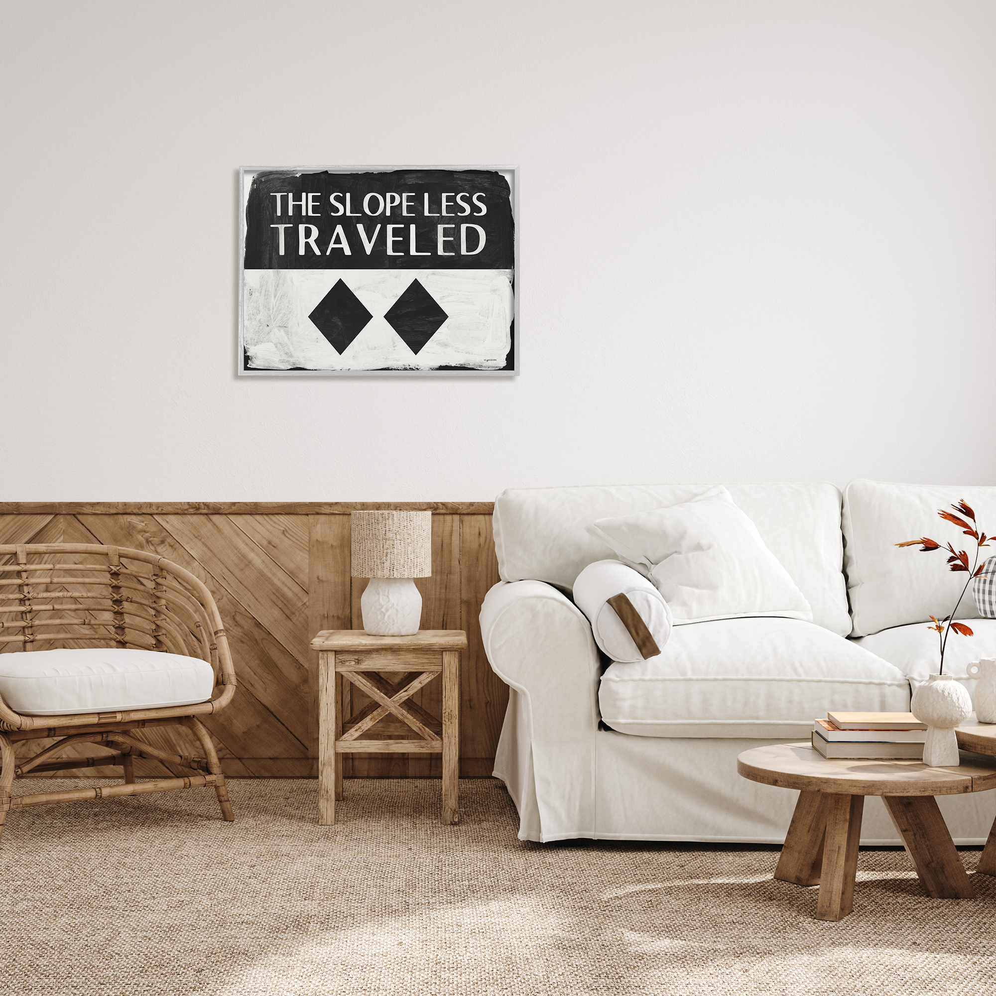 Stupell Industries The Slope Less Traveled Phrase Double Black Diamond, 30 x 24, Design by Kyra Brown