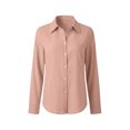 thumbnail image 5 of MLCDZ Button Down Shirts for Women Cotton Shirts Long Sleeve Dress Shirts Collared Blouses Office Business Work Casual Lightweight Solid Tunic Tops, 5 of 6