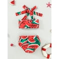 thumbnail image 3 of Arvbitana Baby Girls Bikini Sets Leaves/Watermelon Print Tie-up Halterneck Tops with Briefs 2Pcs Bathing Suit 3M 6M 9M 12M 18M Newborn Infant Casual Summer Swimsuit, 3 of 7