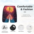 thumbnail image 3 of KLL Neon Sunset Cyberpunk Cityscape for Mens Swim Trunks Quick Dry Swim Shorts with Built-in Compression Liner Funny Swimwear Bathing Suits-X-Large, 3 of 6
