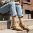 thumbnail image 5 of Cushionaire Entry Womens Ankle Wrap Molded Footbed Sandal with Adjustable Strap | Non-Slip Outsole | Womens Platform Sandals | Comfortable Summer Shoes | Wide Widths Available, 5 of 21